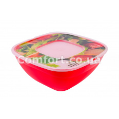 Салатник Весна 1,5л квадратный с рисунком 2