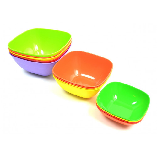 Миска салатница квадратная 1,5л красная