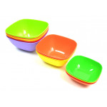 Миска салатница квадратная 1,5л красная