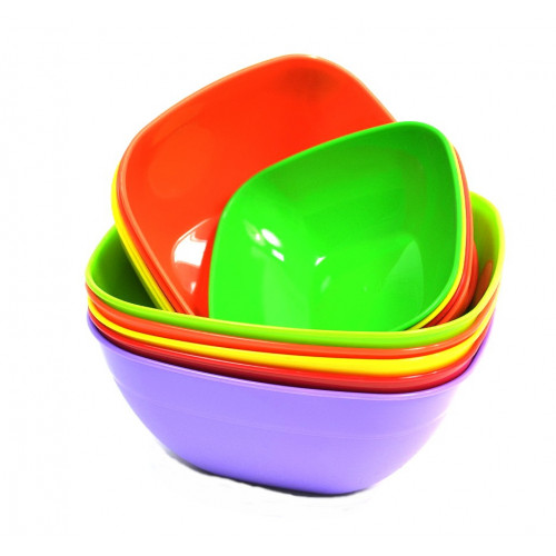 Миска салатница квадратная 1,5л красная