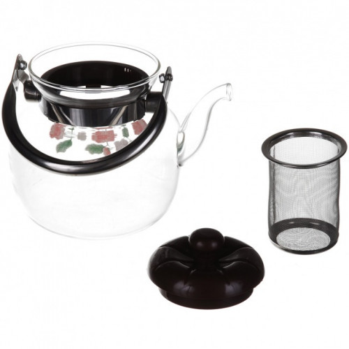 Чайник стекло 1,2л    металлическая ручка  