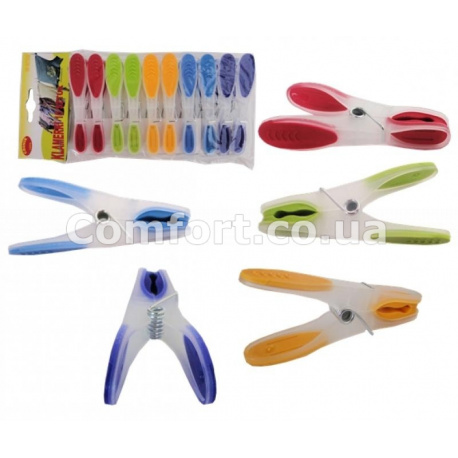 Прищепки силикон 1уп- 12 шт