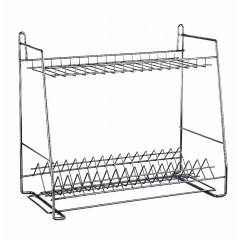 Сушилка металл для посуды трапеция 2-яр хром 40см