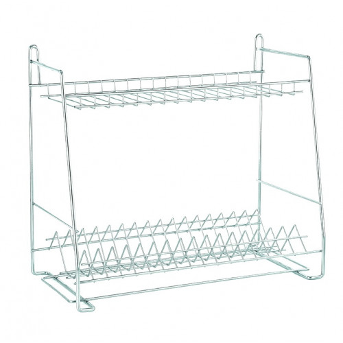 Сушилка металл для посуды трапеция 60см белая 2-яр 
