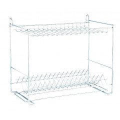 Сушилка металл для посуды 2-яр прямая 40см белая