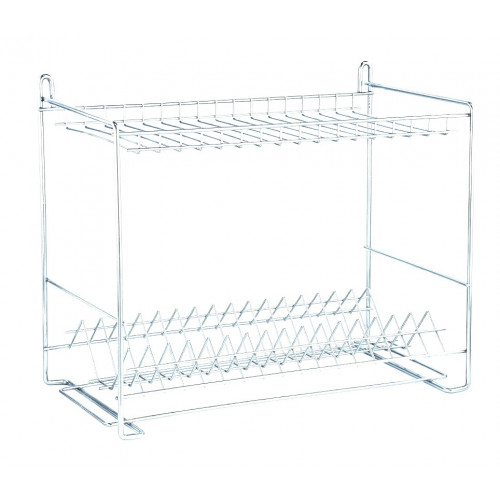 Сушилка металл для посуды 2-яр прямая 40см белая