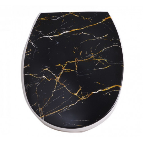Крышка для унитаза ELIF с рисунком 372 черный мрамор