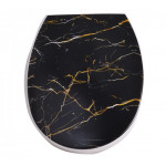 Крышка для унитаза ELIF с рисунком 372 черный мрамор