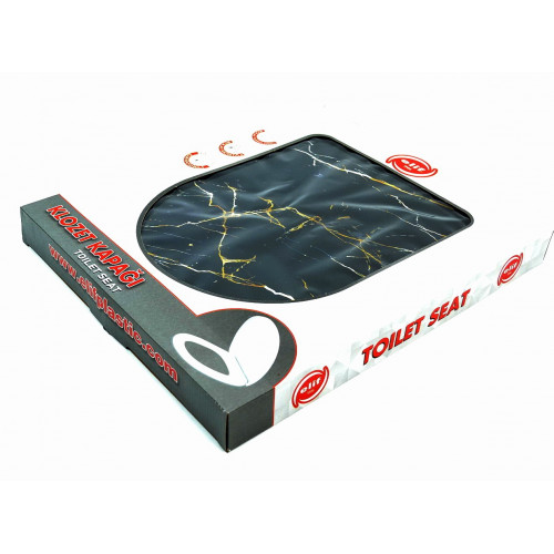 Крышка для унитаза ELIF с рисунком 372 черный мрамор