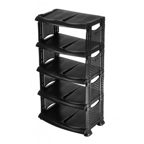 Обувная 5 ротанг в коробке черная + беж