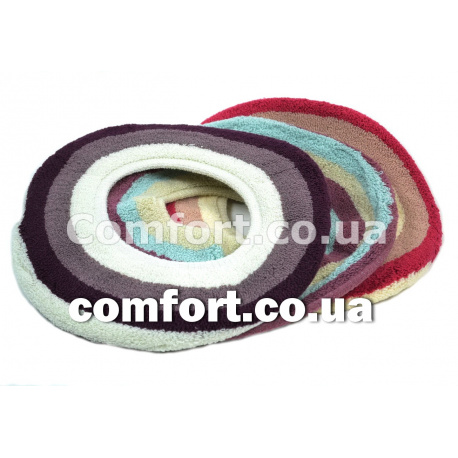 Накладка чехол на унитаз 0848-1 тканевая махра в полоску