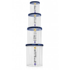 Банка для сыпучих НП набор 0,65+1+1,5+2л №108і индиго крышка 2