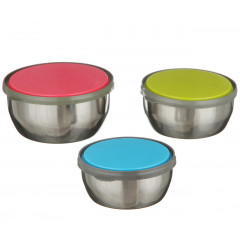 Судочки 2058 нерж цветные 3шт   