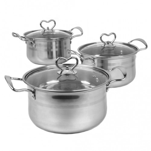 Кастрюли 2063   3шт крышка стекло