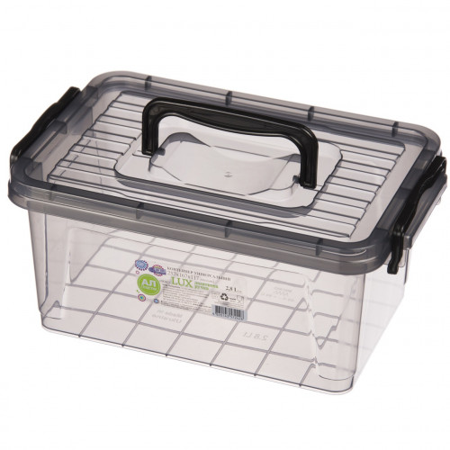 Бокс черный с ручкой 2,8л