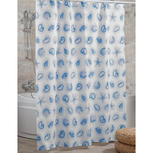 Штора Миранда STAR FISH голубая ракушки