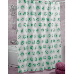 Штора Миранда STAR FISH зеленая ракушки