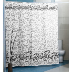 Штора Миранда MOTIVES черные завитушки