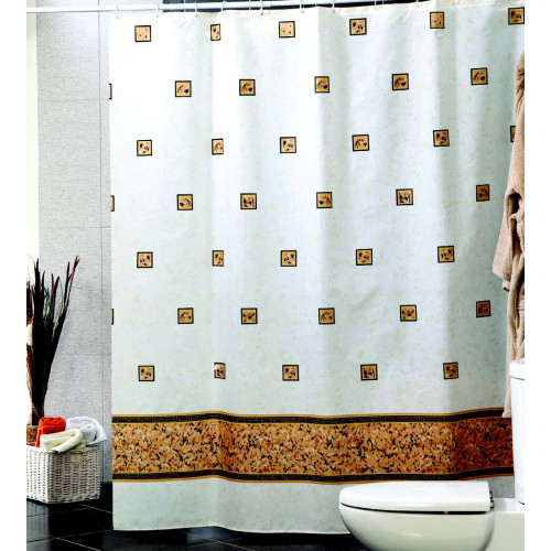 Штора Миранда EMERALD бежевый кант