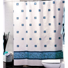 Штора Миранда EMERALD голубой кант