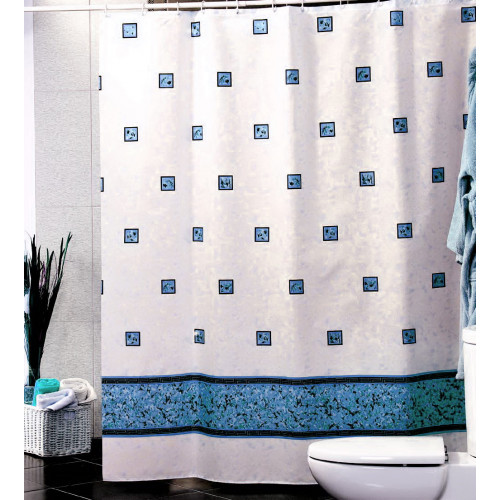 Штора Миранда EMERALD голубой кант