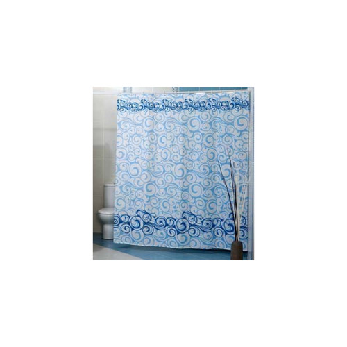 Штора Миранда MOTIVES голубые завитушки