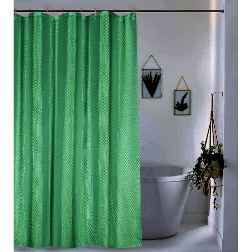 Штора Пика ткань Премиум однотонная 180х180 зеленый темный