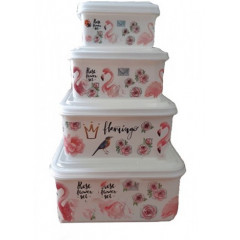 Судочки 236PF пластик с рисунком 4шт прямоугольные