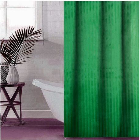 Штора Полоса ткань Премиум однотонная 180х180 зеленый темный