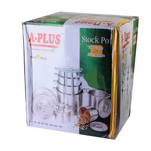 Кастрюли зеленая коробка  7шт  высокие 