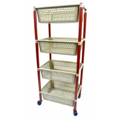 Етажерка 4-яр прямокутна Акція темний беж +  стійки коричневі