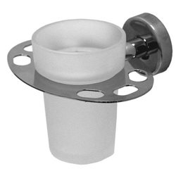 F042 Стакан+зубные щетки хром