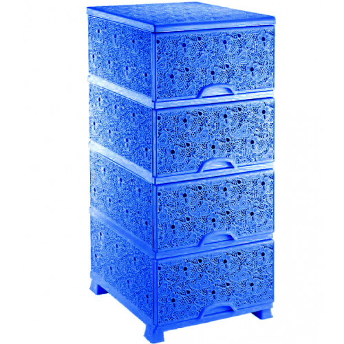 Комод Ажурный люкс 4-яр голубой