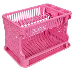 Сушилка для посуды 2-яр Ажур розовый 2