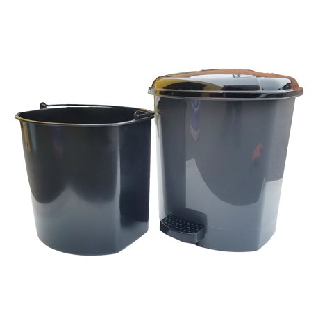 Ведро с педалью Гор  9л металлик