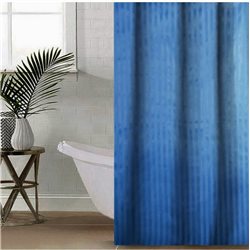 Штора Полоса ткань Премиум однотона 180х180 синя