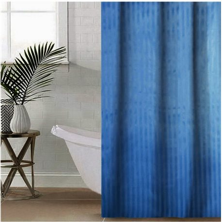 Штора Полоса ткань Премиум однотона 180х180 синя