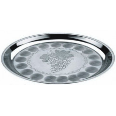 Поднос круглый  35см нерж +