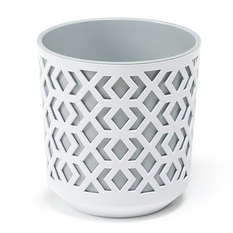 Вазон Ацтек 190 білий + світло-сірий