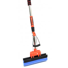 Швабра 2-й отжим 6130 оранжевая изгиб хром телескоп синяя запаска