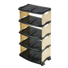 Поличка для взуття 5 Ротанг бежево-чорна