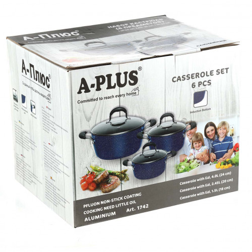 Каструлі 1742 набір 3шт 18-20-24см