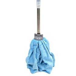 Швабра палубная 200 ручка хром телескоп голубая