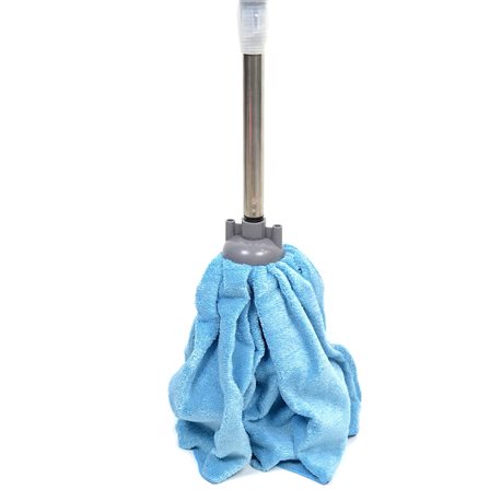 Швабра палубная 200 ручка хром телескоп голубая