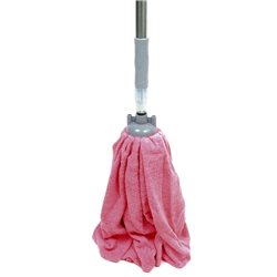 Швабра палубная 200 ручка хром телескоп розовая