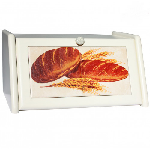 Хлебница дерево Батон 21х40,5х30,5см белая