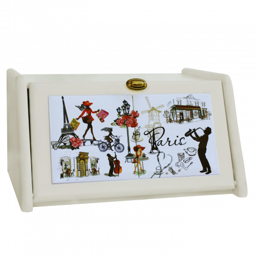 Хлебница дерево Париж 21х40,5х30,5см