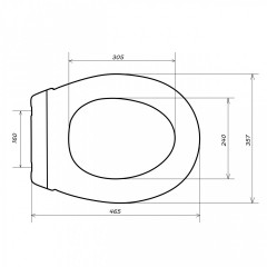 Сидіння для унітазу СД-11 з планкою 46,5х36см білий 2