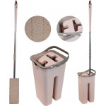 Відро для прибирання + швабра натирач AK-576 Smart 8л бежевий