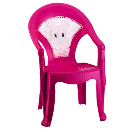 Крісло дитяче Білий заєць малиновий